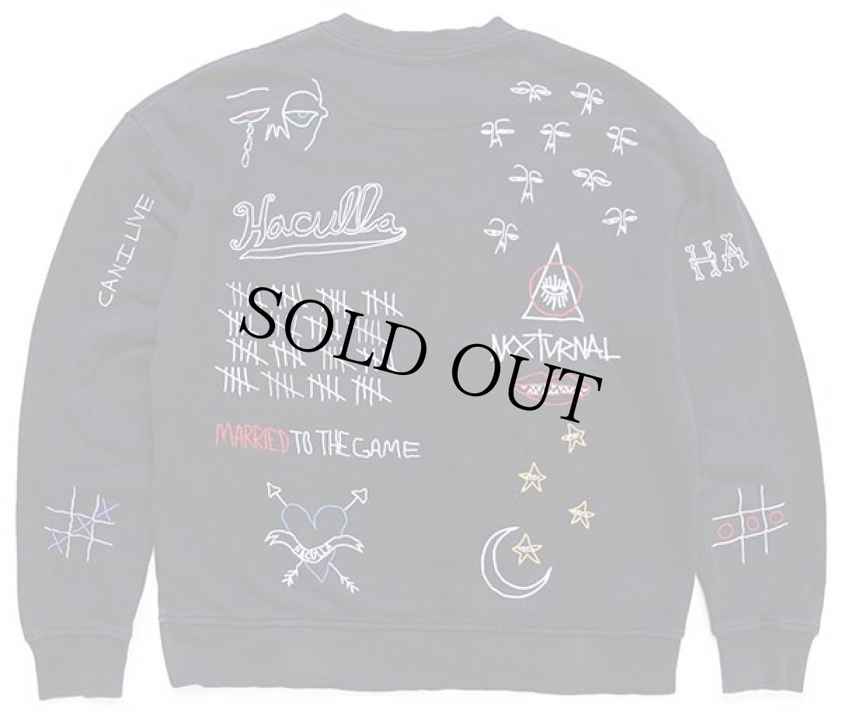 画像2: Haculla ハキュラ NEW YORK 刺繍 コットン スウェット 黒 L (2)