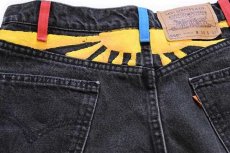 画像8: 90s USA製 Levi'sリーバイス 550 ハンドペイント ブラック デニムパンツ w34 L32 (8)