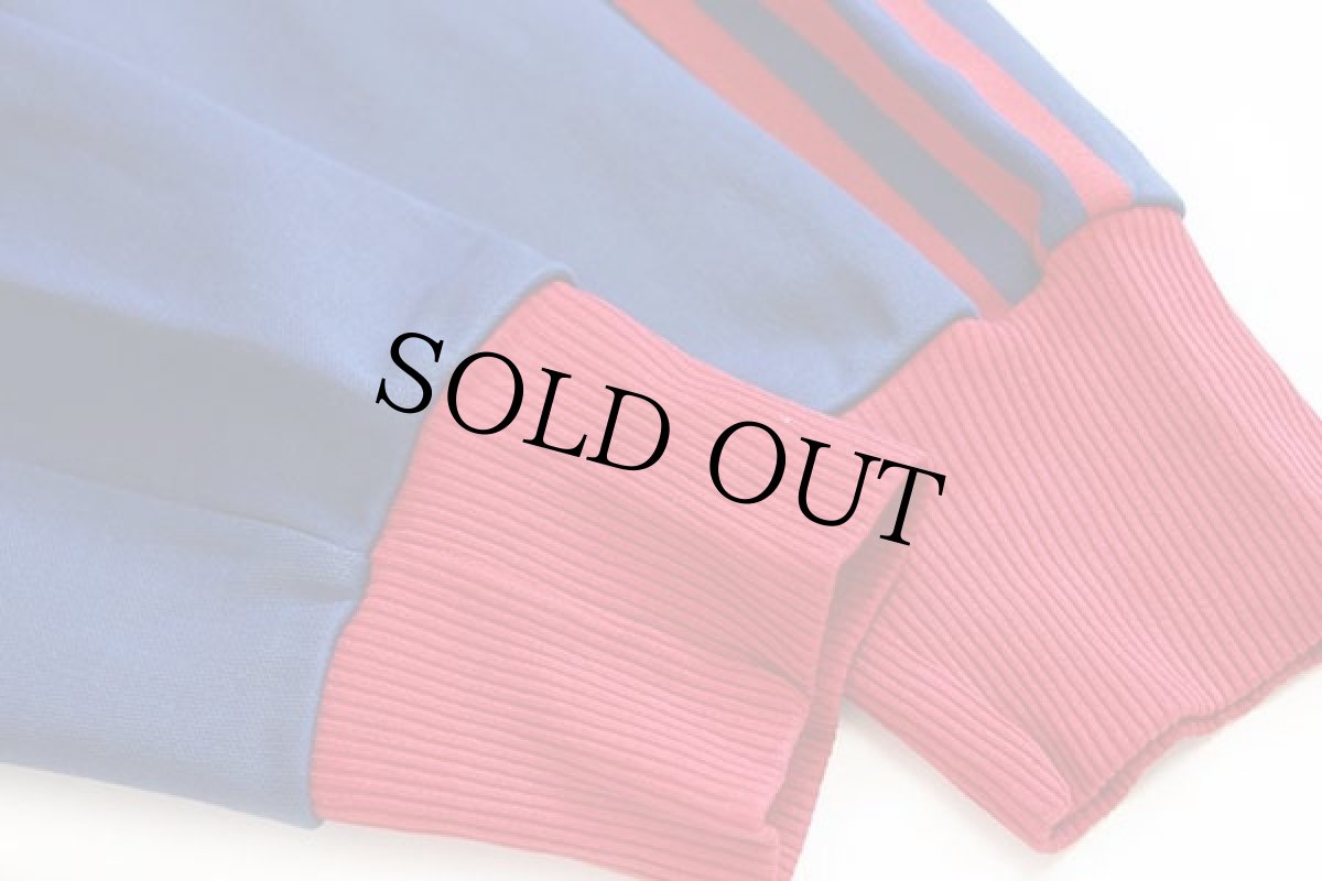 画像6: 80s adidasアディダス トレフォイル ロゴ ツートン ハイネック トラックジャケット 紺×赤 L★ジャージ (6)