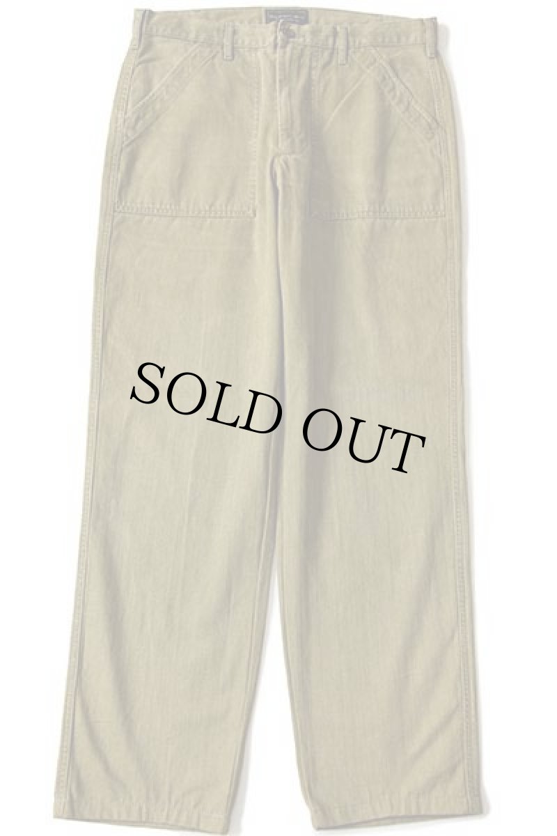 画像2: 90s ルーマニア製 MARLBORO CLASSICS ベイカータイプ コットン ヘリンボーン パンツ 黄緑 w34 (2)