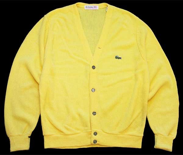 70s USA製 IZOD OF LONDON ワンポイント パール編み アクリルニット ...