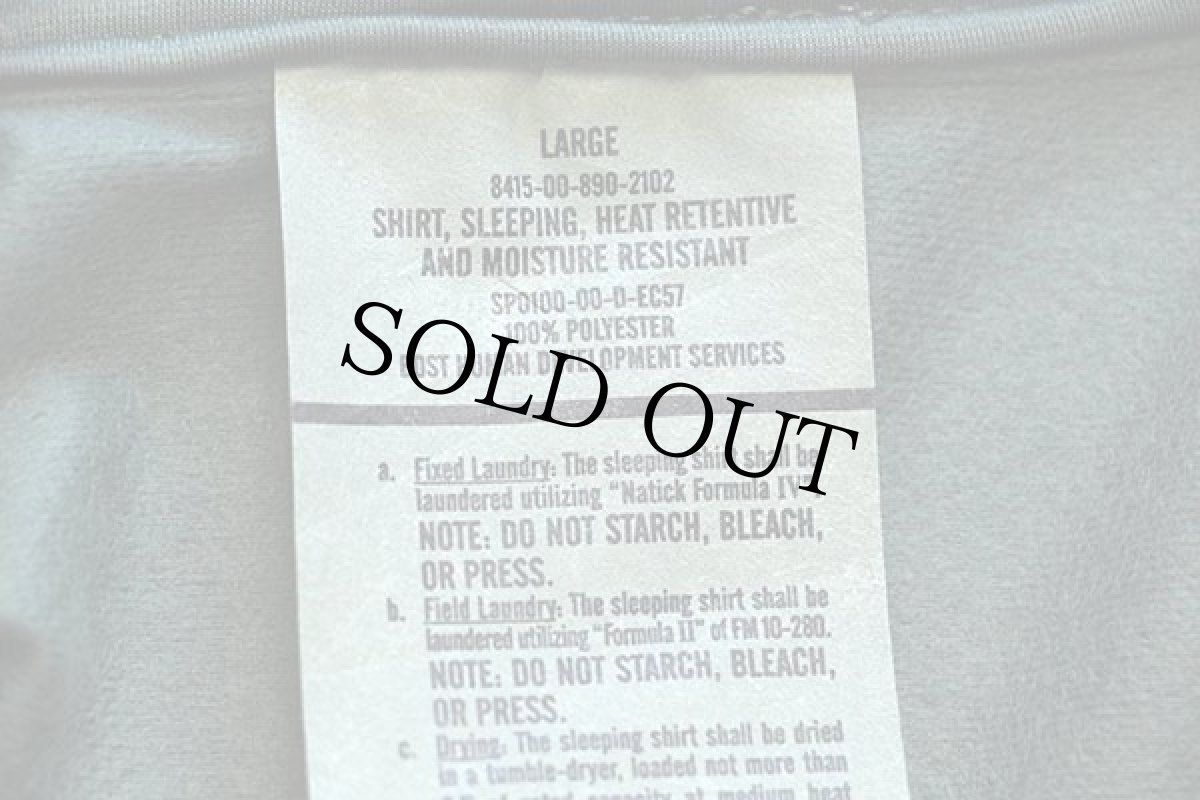 画像4: 00s 米軍 ハイネック ハーフジップ スリーピングシャツ オリーブ L (4)