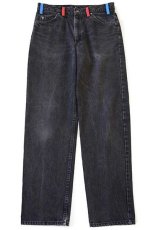 画像2: 90s USA製 Levi'sリーバイス 550 ハンドペイント ブラック デニムパンツ w34 L32 (2)