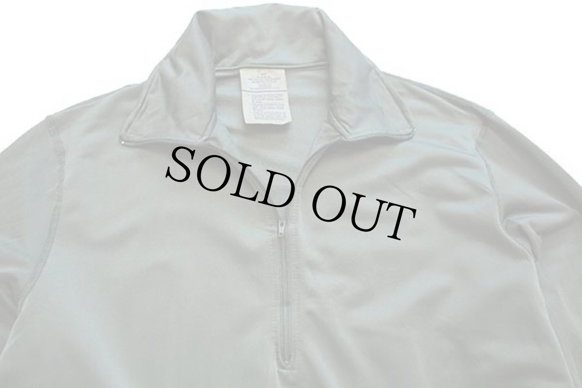 画像3: 00s 米軍 ハイネック ハーフジップ スリーピングシャツ オリーブ L (3)