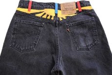 画像5: 90s USA製 Levi'sリーバイス 550 ハンドペイント ブラック デニムパンツ w34 L32 (5)