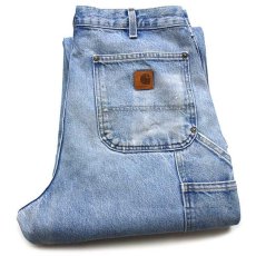 画像1: メキシコ製 carharttカーハート デニム ダブルニー ペインターパンツ ペンキ飛び w34 L34 (1)