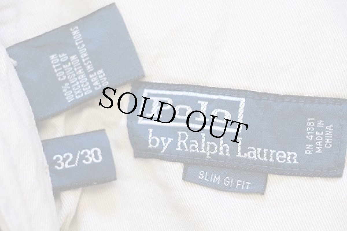 画像6: ポロ ラルフローレン SLIM GI FIT ビンテージ加工 コットン チノパン カーキ w32 L30★171 (6)