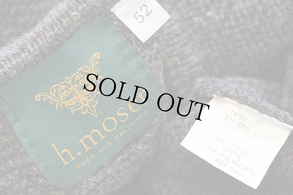 画像4: オーストリア製 h.moser ノーカラー チロリアン ウール×アクリルニット ベスト カーディガン グレーブラウン 52 (4)