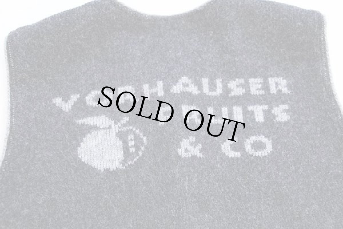 画像4: EU製 SCHABER VORHAUSER FRUITS&CO ノーカラー チロリアン ウールニット ベスト カーディガン チャコールグレー M (4)