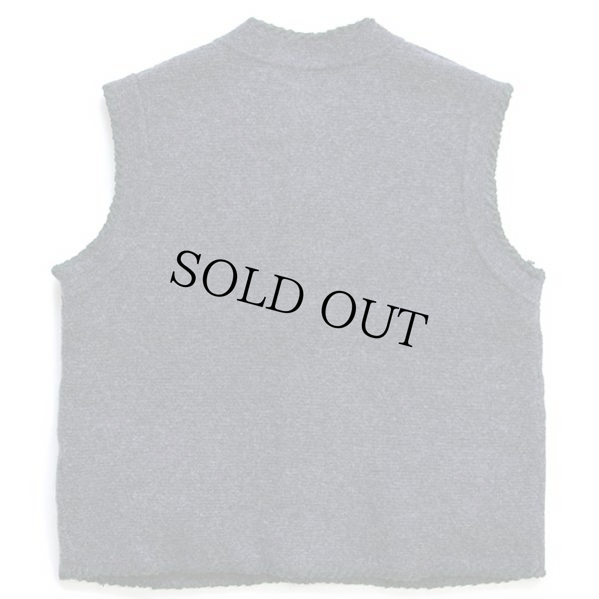 画像2: Distler 鹿角ボタン ノーカラー チロリアン ウールニット ベスト チャコールグレー L (2)