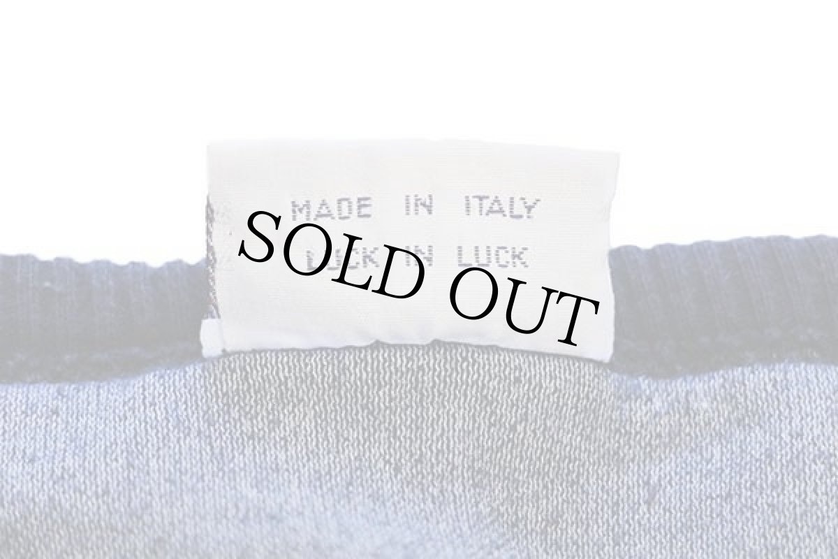 画像5: 80s イタリア製 luck in luck マルチ太ボーダー ベロア スウェット 紺×青×黄 XL (5)