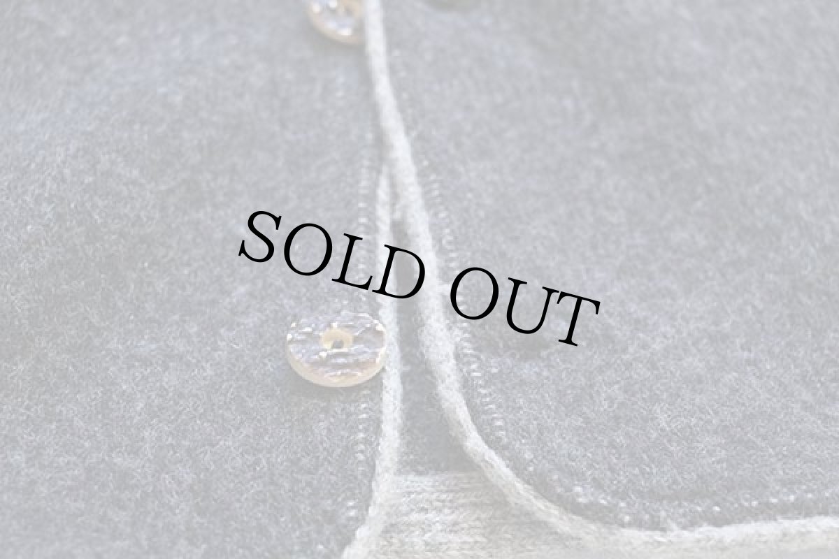 画像6: EU製 SCHABER VORHAUSER FRUITS&CO ノーカラー チロリアン ウールニット ベスト カーディガン チャコールグレー M (6)