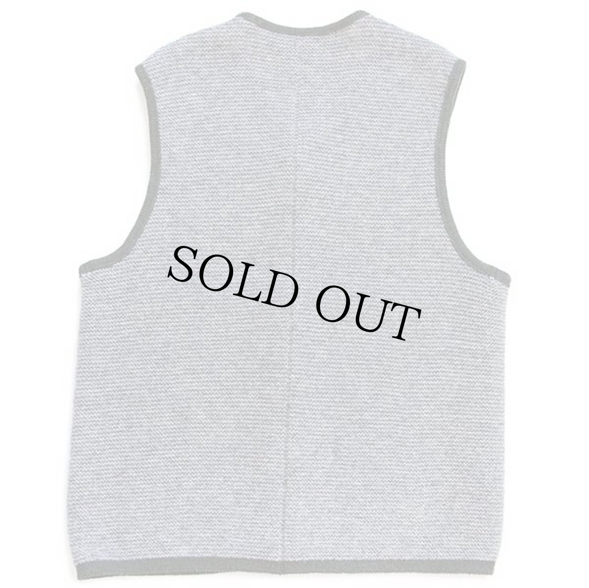 画像2: St.Peter Trachten ノーカラー チロリアン ウールニット ベスト カーディガン グレー 52 (2)