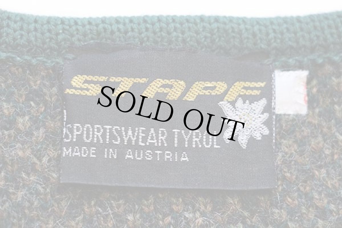 画像4: オーストリア製 STAPF 鹿柄 ノルディック柄 チロリアン ウールニット ベスト (4)