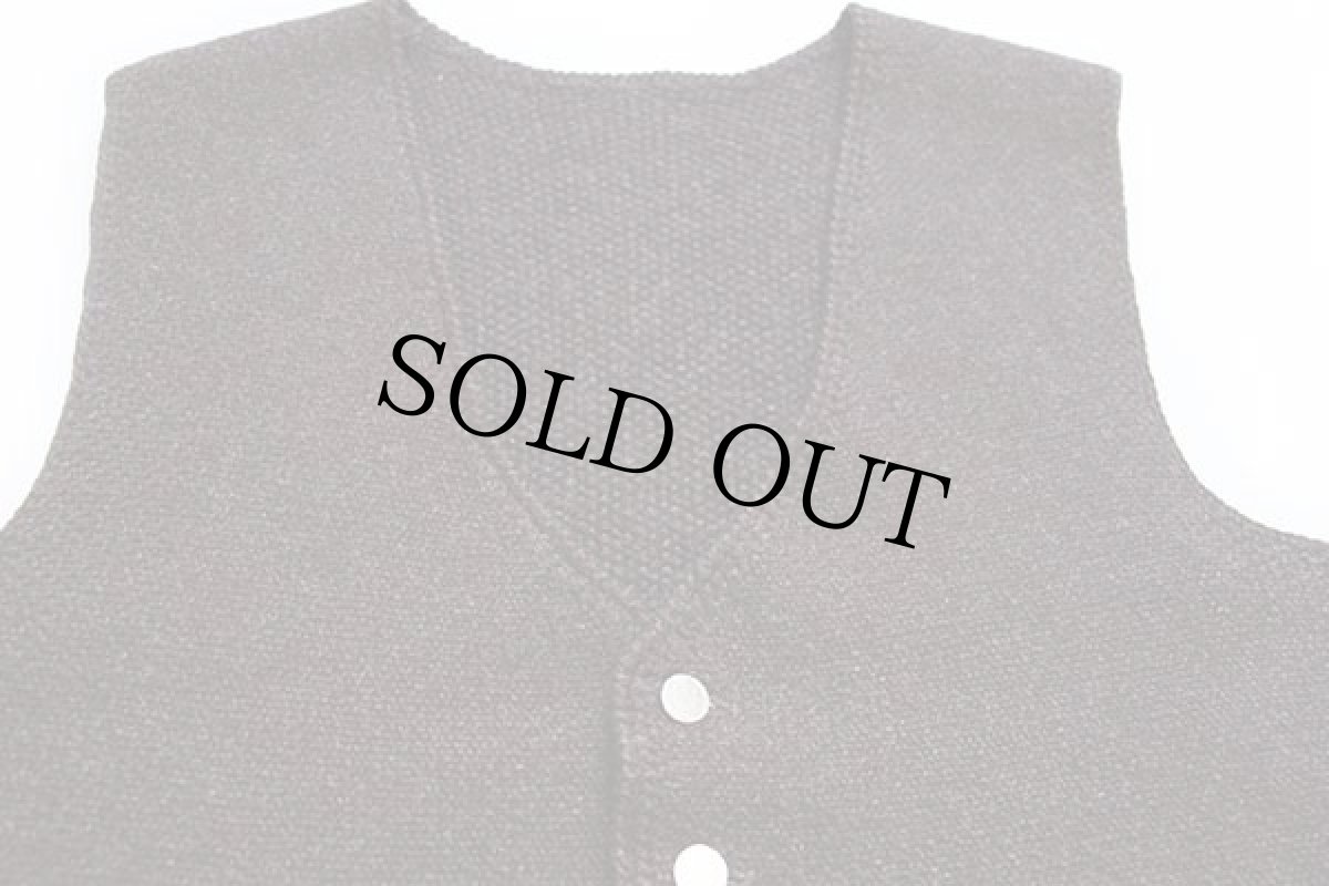 画像3: UNKNOWN 無地 チロリアン ウール ハンドニット ベスト 焦げ茶 (3)