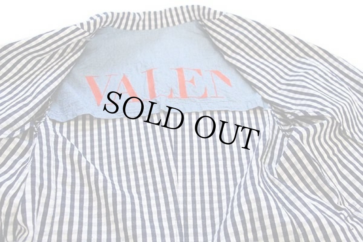 画像4: 80s イタリア製 valentino パッチ付き ギンガムチェック 2つボタン コットン キャンバス テーラードジャケット 紺×白 40 (4)