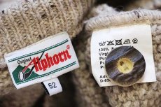 画像4: Alphorn ケーブル編み ネップ入り チロリアン ウールニット ベスト カーディガン グレーベージュ 52★フィッシャーマン (4)