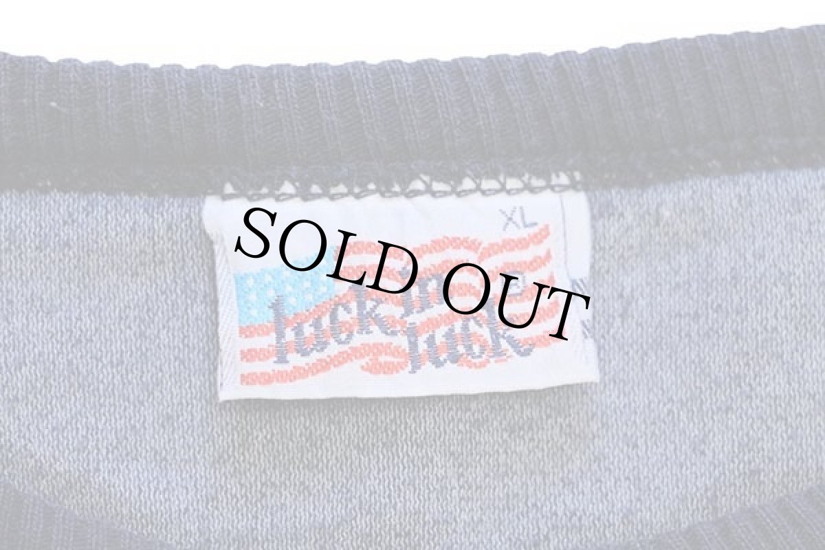 画像4: 80s イタリア製 luck in luck マルチ太ボーダー ベロア スウェット 紺×青×黄 XL (4)