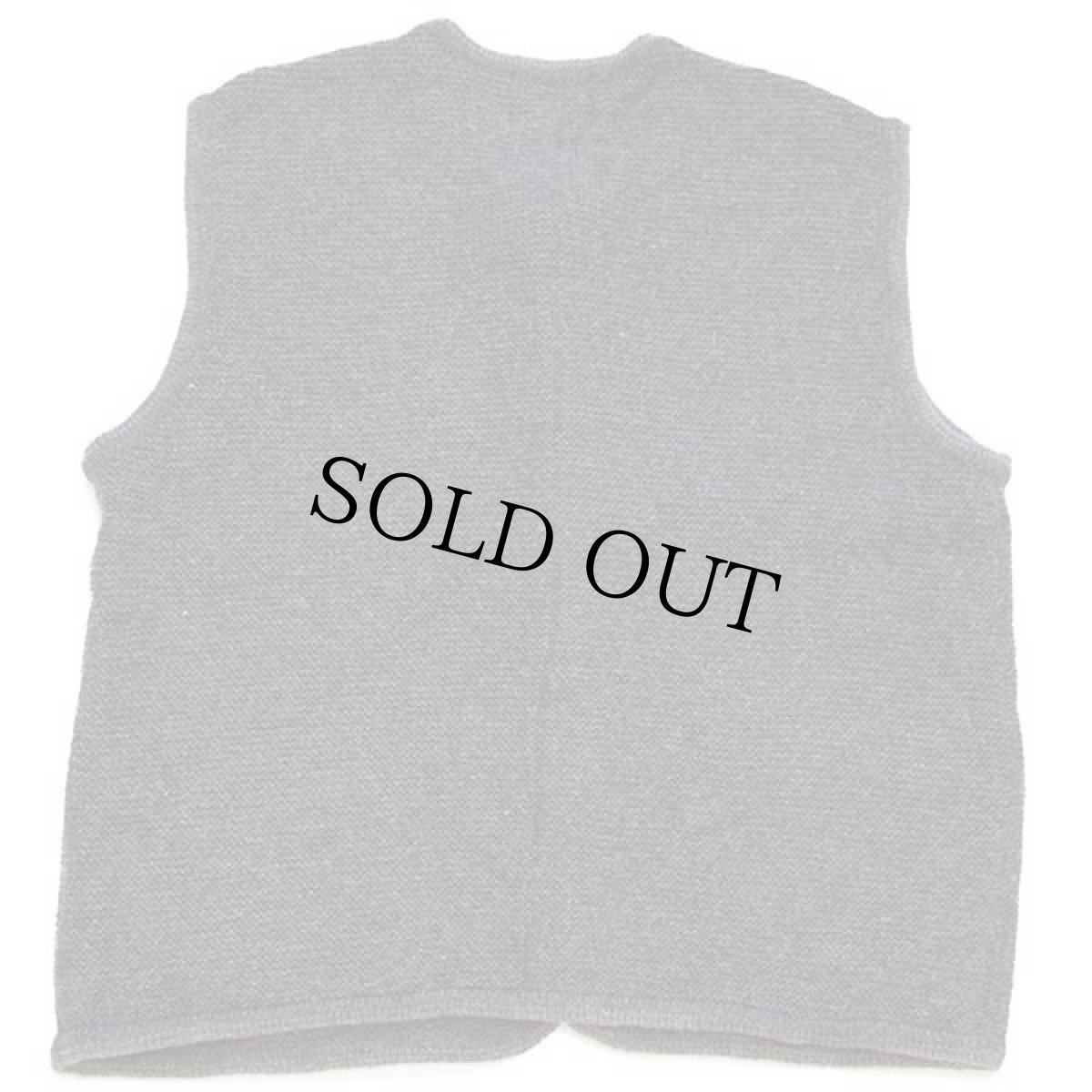 画像2: オーストリア製 h.moser ノーカラー チロリアン ウール×アクリルニット ベスト カーディガン グレーブラウン 52 (2)