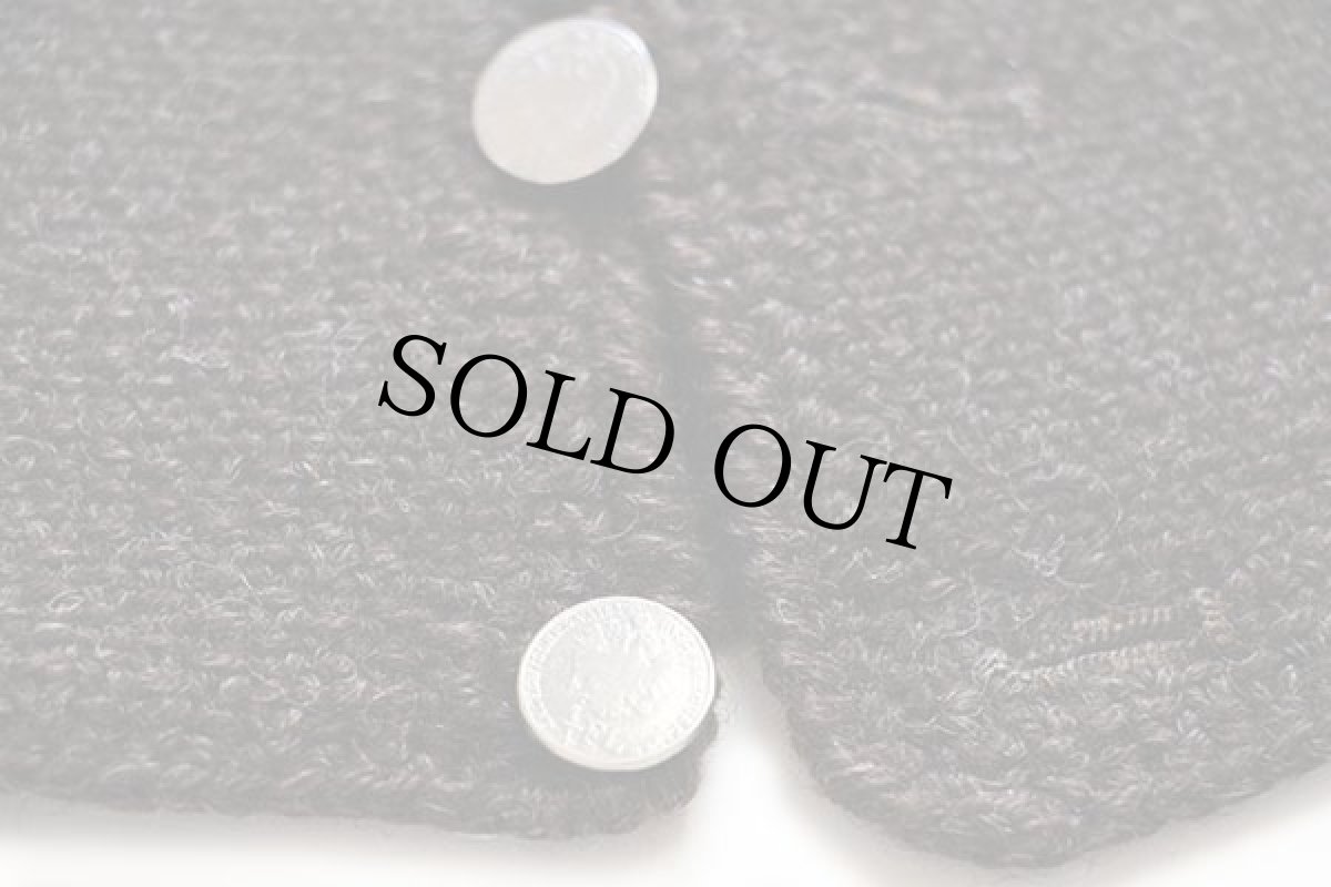 画像4: UNKNOWN 無地 チロリアン ウール ハンドニット ベスト 焦げ茶 (4)