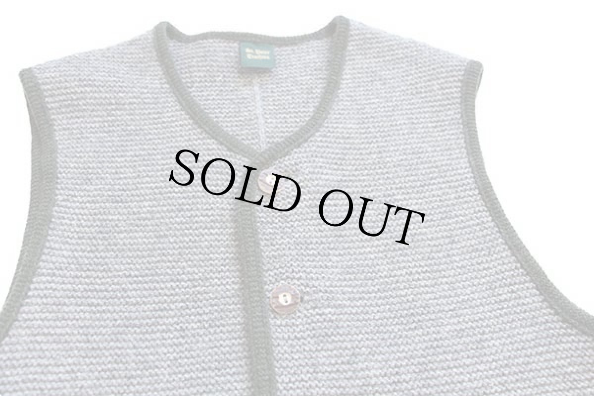 画像3: St.Peter Trachten ノーカラー チロリアン ウールニット ベスト カーディガン グレー 52 (3)