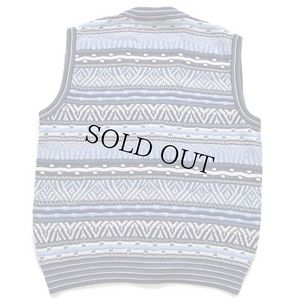 画像2: 90s イタリア製 Francesco Morri 編み柄 コットン×アクリルニット ベスト カーディガン (2)