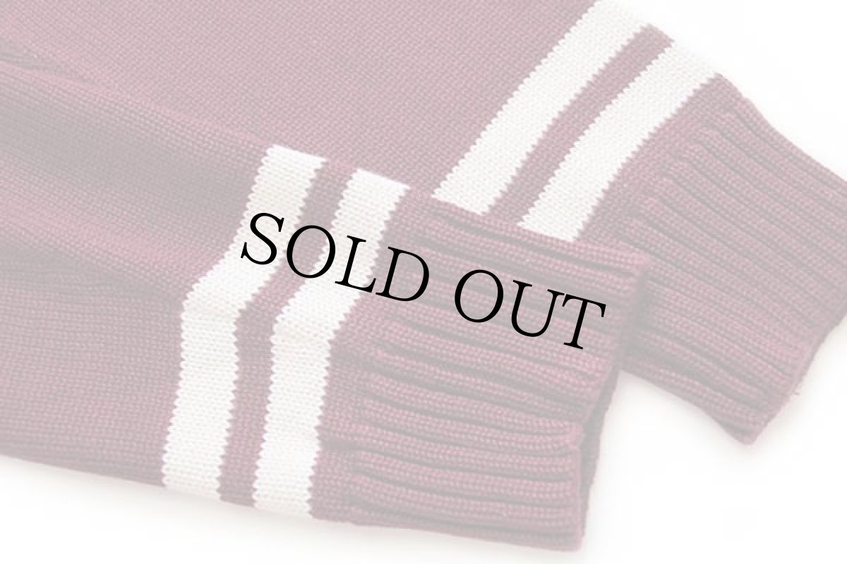 画像7: 00s RUGBY ラルフローレン パッチ付き パチポケ ショールカラー コットンニット レタードセーター バーガンディ M (7)