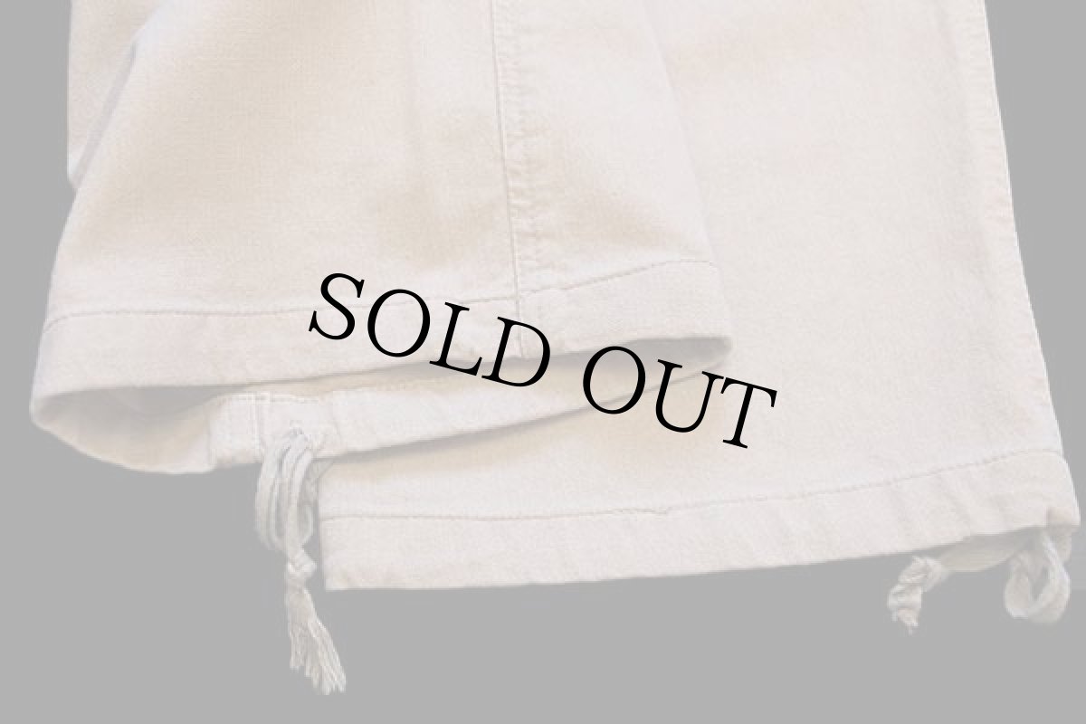 画像8: 90s ドイツ軍 ワンタック コットン モールスキン カーゴパンツ ベージュ 0★B (8)