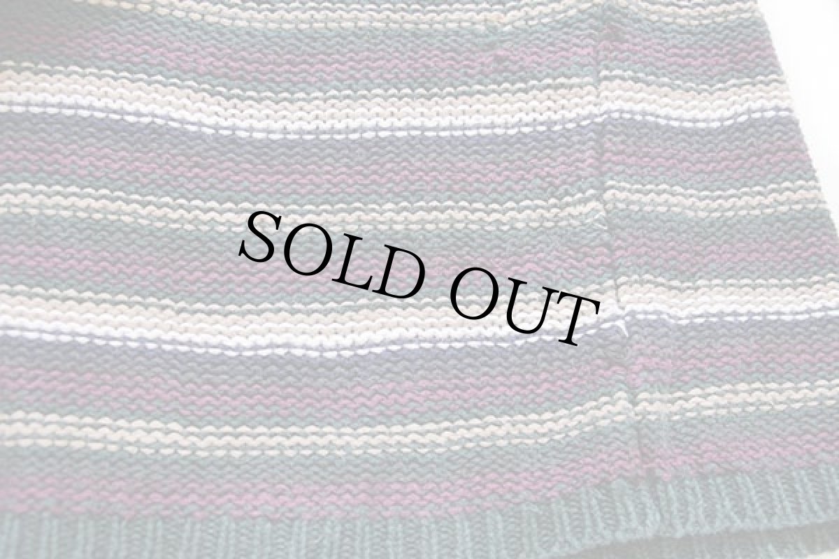 画像5: 90s NEW RIVER ラグ柄 ロールネック ラミー×コットンニット セーター M (5)