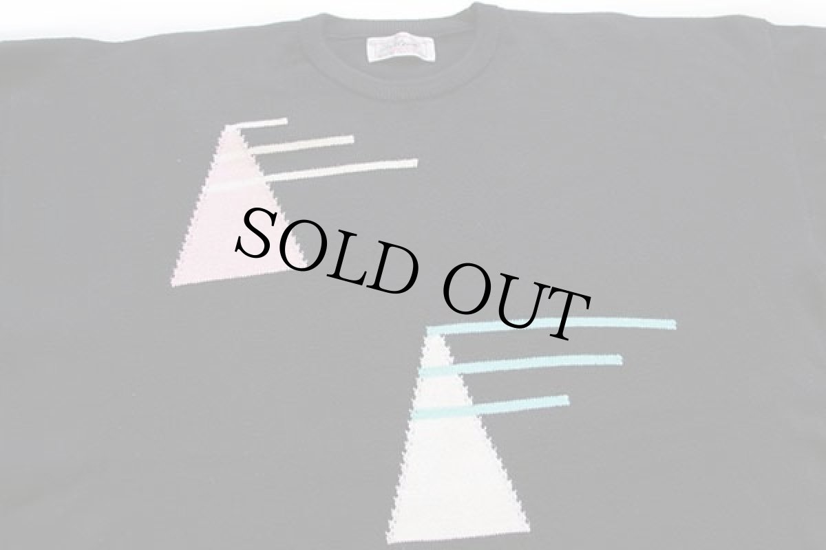 画像3: 80s スコットランド製 Titleistタイトリスト アート コットンニット セーター 黒 L (3)