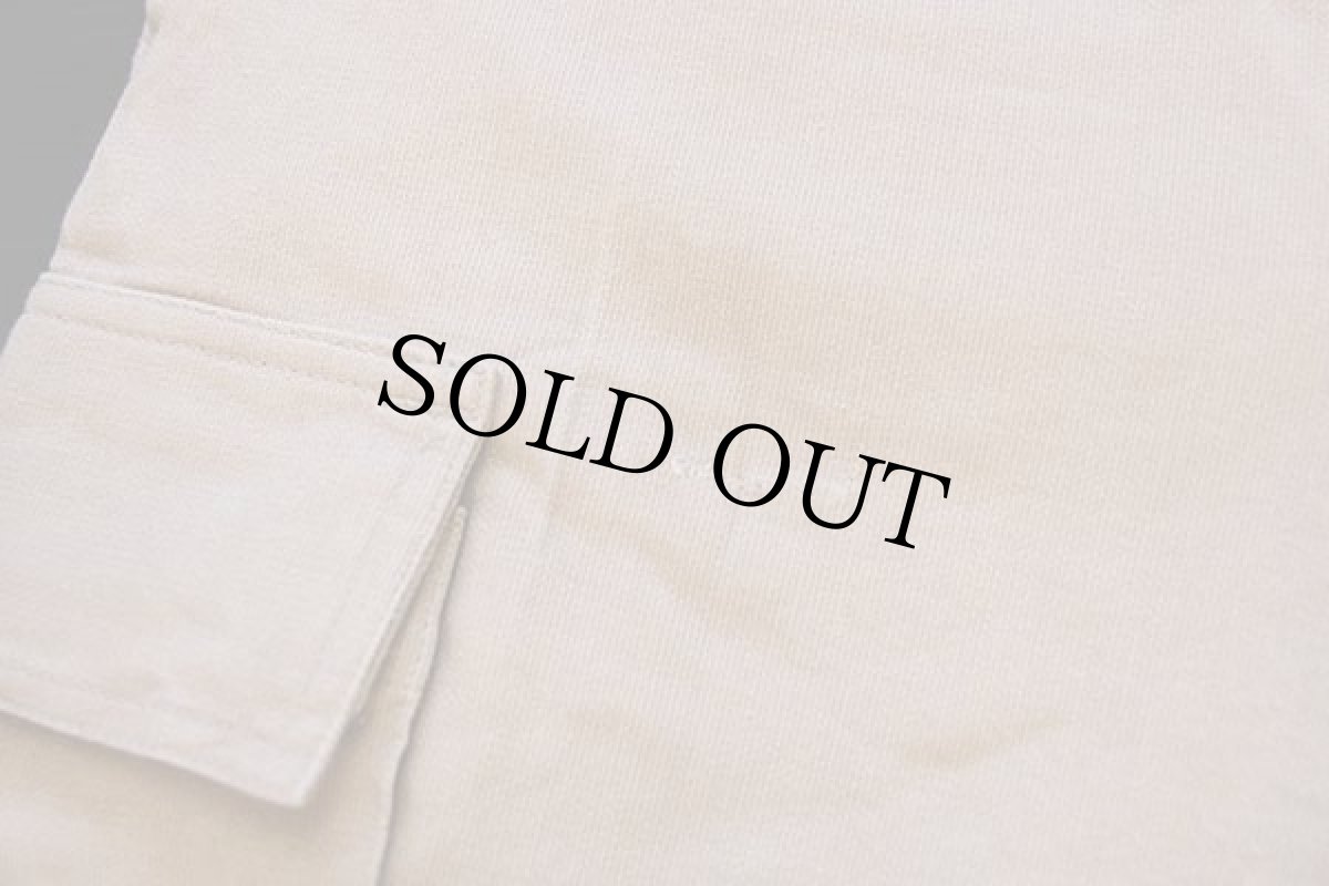 画像7: 90s ドイツ軍 ワンタック コットン モールスキン カーゴパンツ ベージュ 0★B (7)