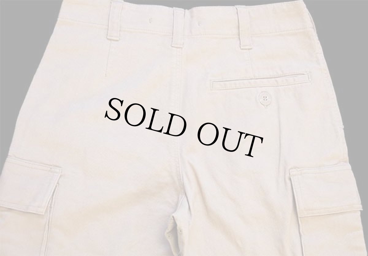 画像5: 90s ドイツ軍 ワンタック コットン モールスキン カーゴパンツ ベージュ 0★B (5)