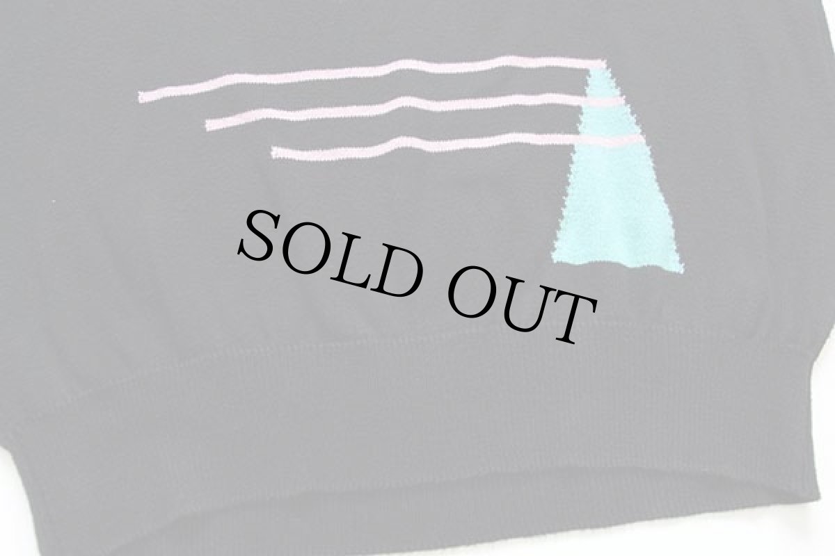 画像5: 80s スコットランド製 Titleistタイトリスト アート コットンニット セーター 黒 L (5)