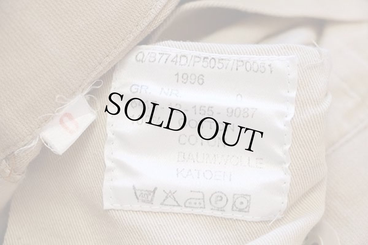 画像6: 90s ドイツ軍 ワンタック コットン モールスキン カーゴパンツ ベージュ 0★A (6)