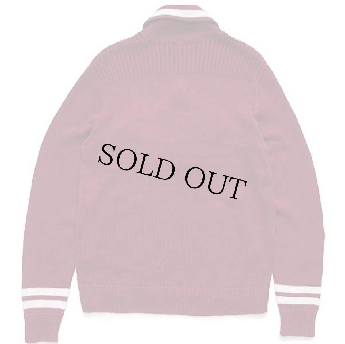 画像2: 00s RUGBY ラルフローレン パッチ付き パチポケ ショールカラー コットンニット レタードセーター バーガンディ M (2)