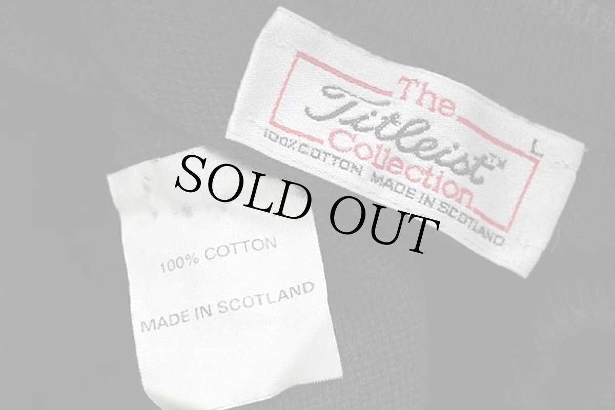 画像4: 80s スコットランド製 Titleistタイトリスト アート コットンニット セーター 黒 L (4)