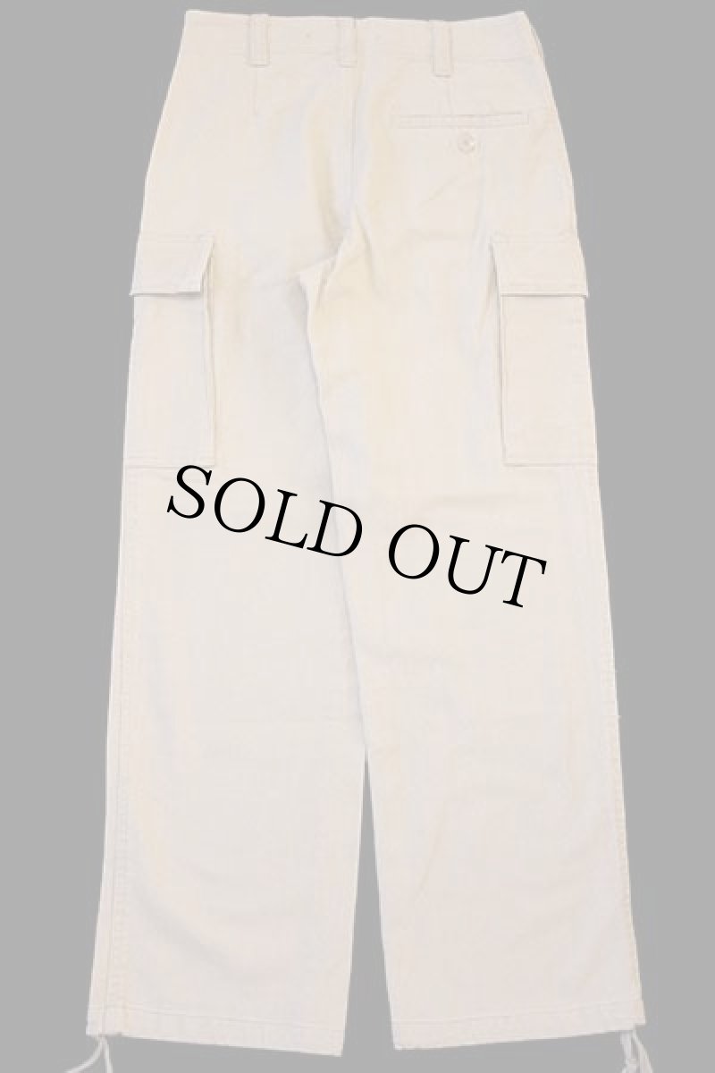 画像3: 90s ドイツ軍 ワンタック コットン モールスキン カーゴパンツ ベージュ 0★A (3)