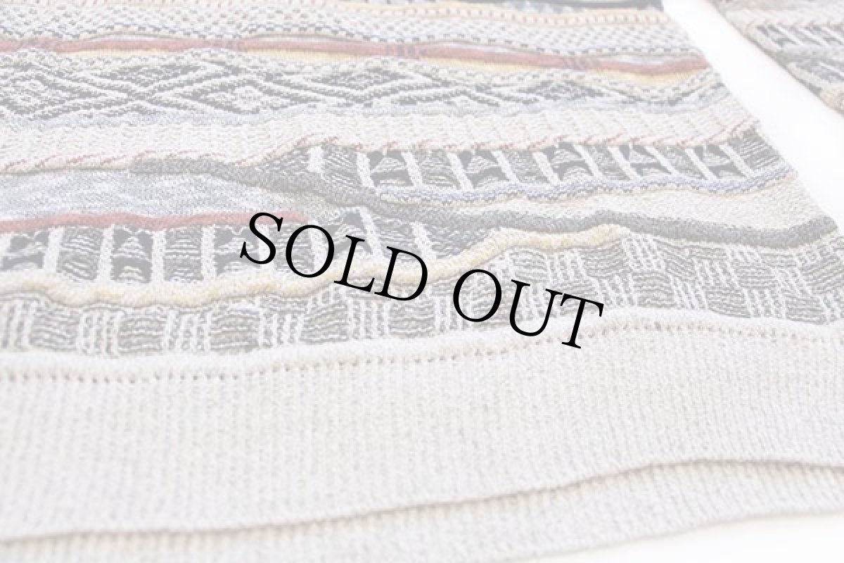 画像5: 90s イタリア製 A&E 3D 立体編み Vネック コットンニット セーター (5)