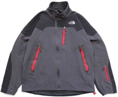 画像1: 00s THE NORTH FACEノースフェイス APEX ツートン 切り替え ストレッチ ソフトシェルジャケット グレー×黒 M (1)