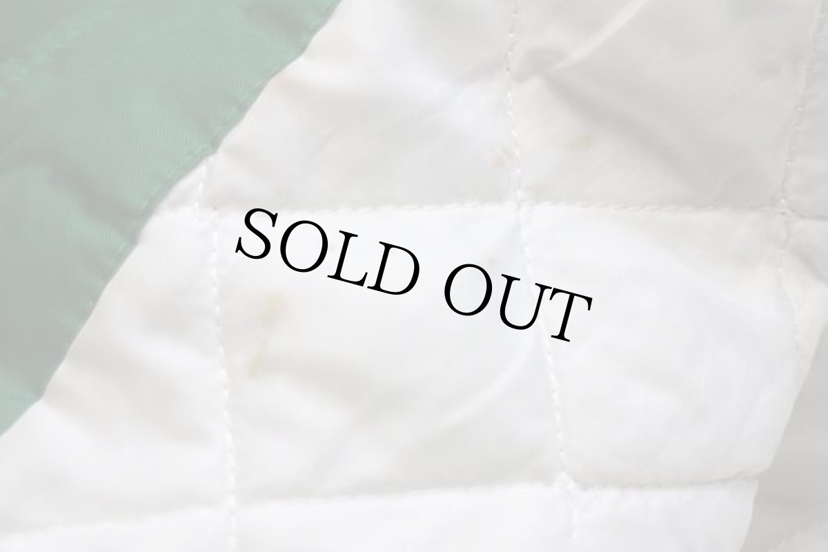 画像6: 90s USA製 Knights of Columbus Irish Hills Council 6223 刺繍 キルティングライナー ナイロンスタジャン 緑 L (6)