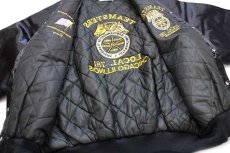 画像5: 90s USA製 King Louieキングルイ TEAMSTERS 星条旗 刺繍 キルティングライナー ナイロンスタジャン 黒 XXL★特大 (5)