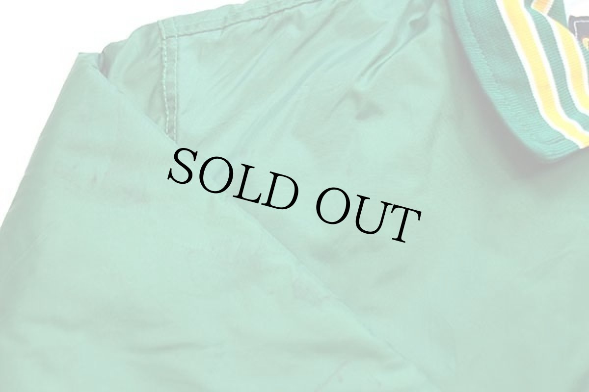 画像7: 90s USA製 Knights of Columbus Irish Hills Council 6223 刺繍 キルティングライナー ナイロンスタジャン 緑 L (7)