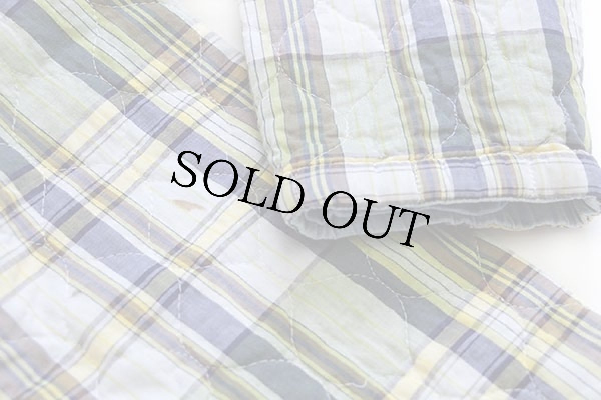 画像5: 70s UNKNOWN マドラスチェック×無地 リバーシブル コットン キルティングパーカー (5)