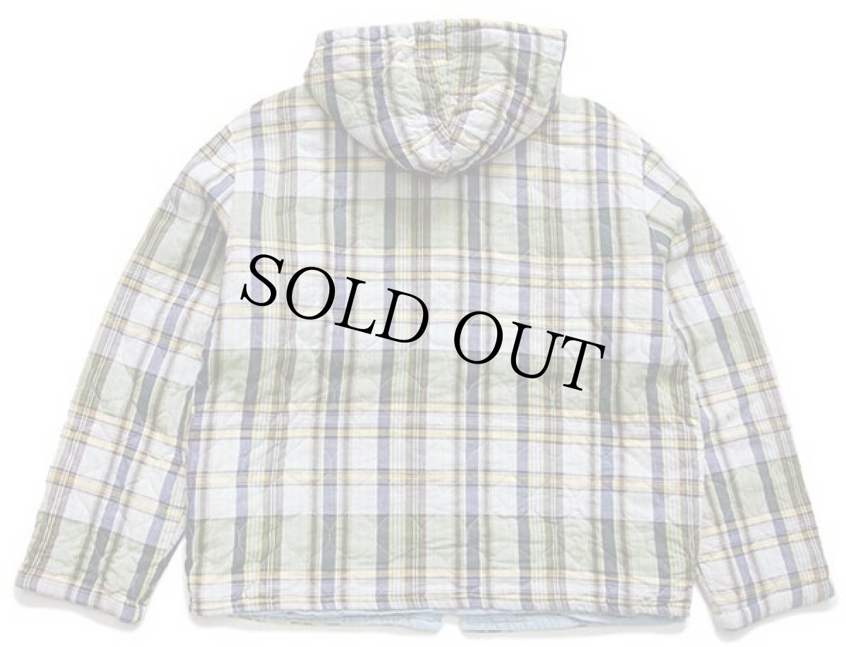 画像2: 70s UNKNOWN マドラスチェック×無地 リバーシブル コットン キルティングパーカー (2)