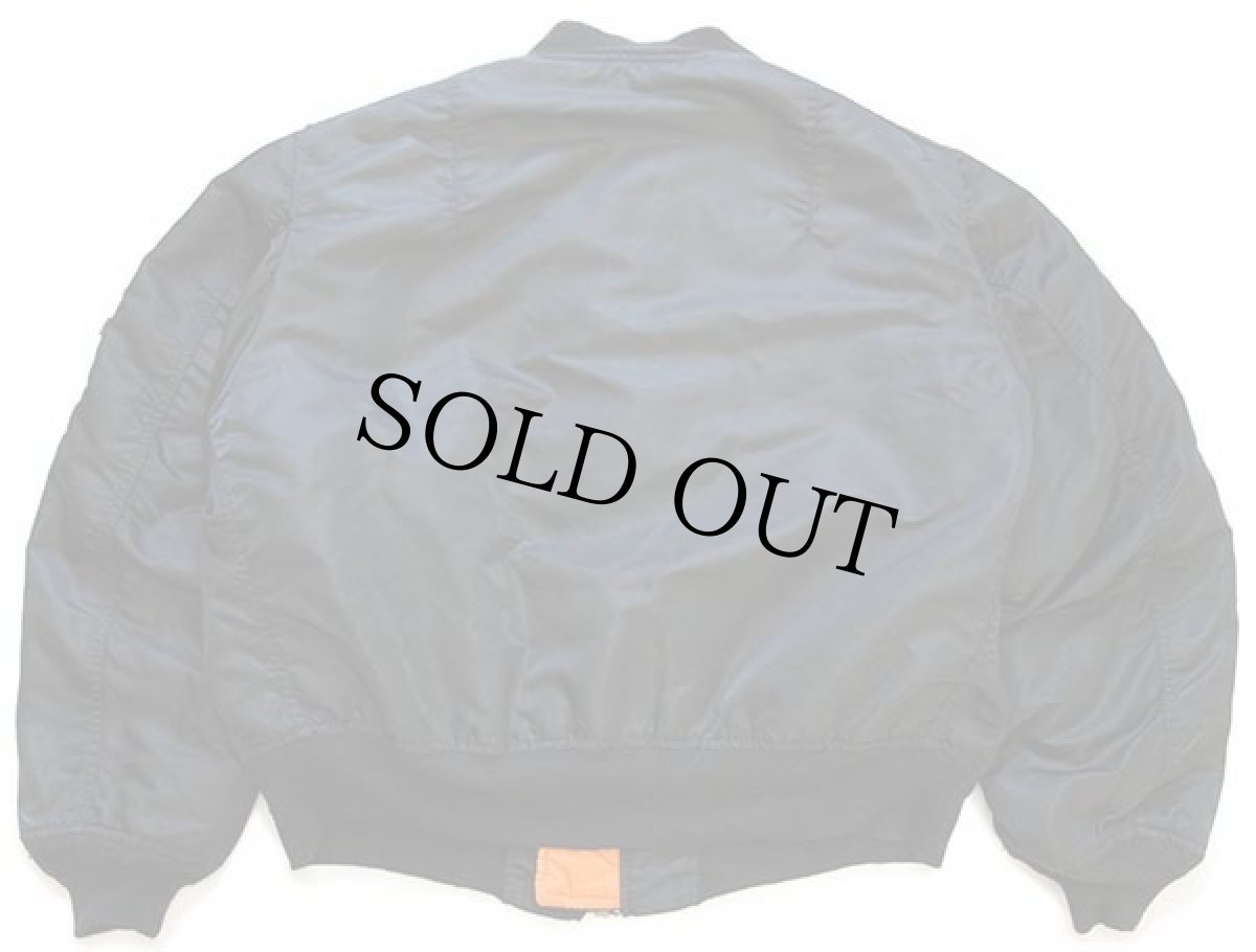 画像2: 90s USA製 ALPHAアルファ MA-1 フライトジャケット 黒 L (2)