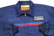 画像3: 90s メキシコ製 RED KAPレッドキャップ DESANTIS Fordフォード パッチ付き ライン入り キルティングライナー ワークジャケット 紺 M-LN (3)