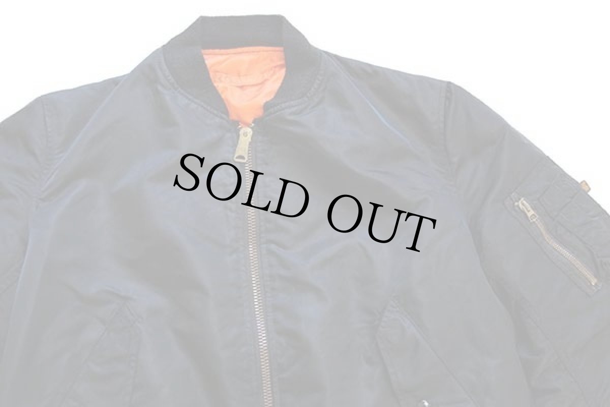 画像3: 90s USA製 ALPHAアルファ MA-1 フライトジャケット 黒 L (3)