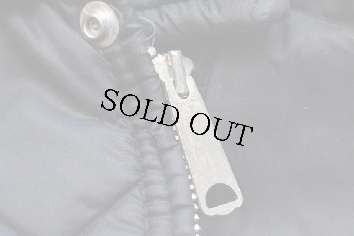 画像7: 60s USA製 BIG SMITHビッグスミス ナイロン キルティングジャケット 黒 M (7)