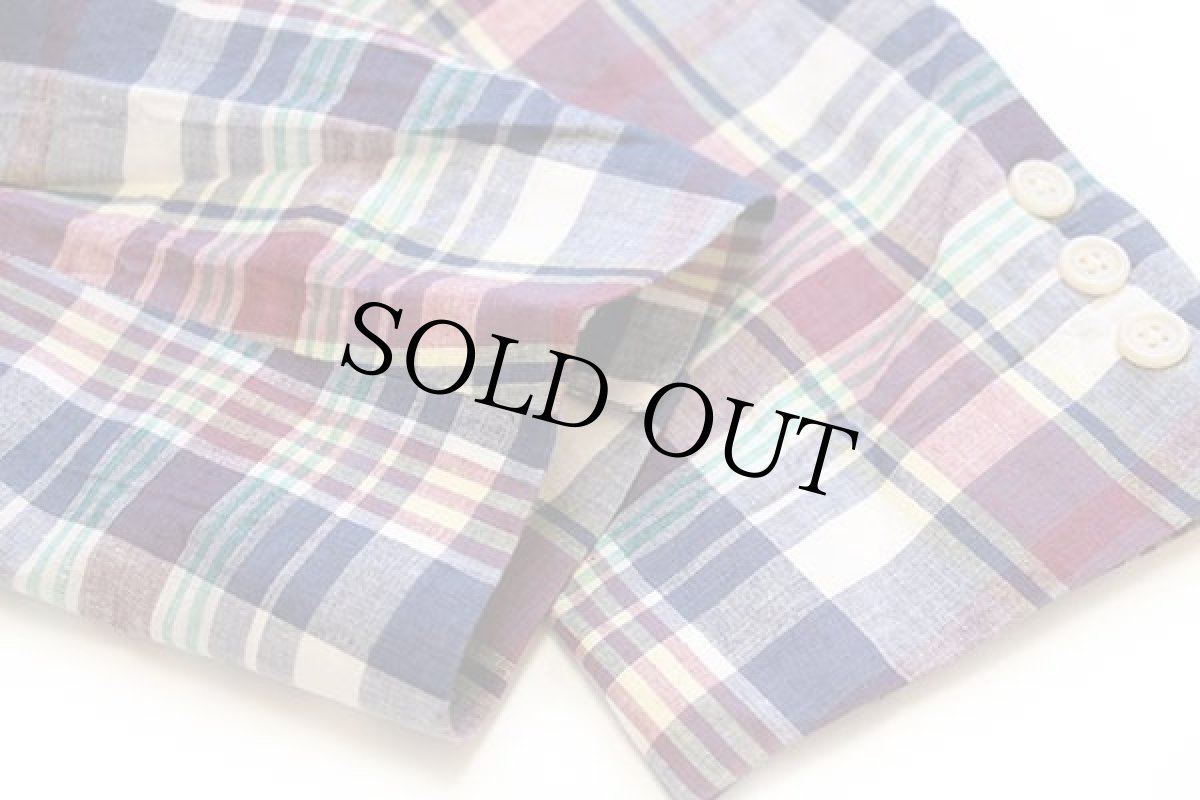 画像6: 80s USA製 BROOKS BROTHERSブルックスブラザーズ マドラスチェック 3つボタン テーラードジャケット 44L (6)