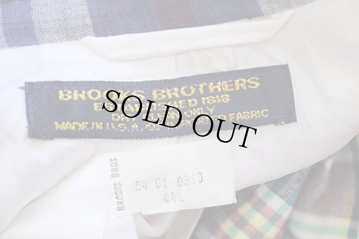 画像4: 80s USA製 BROOKS BROTHERSブルックスブラザーズ マドラスチェック 3つボタン テーラードジャケット 44L (4)